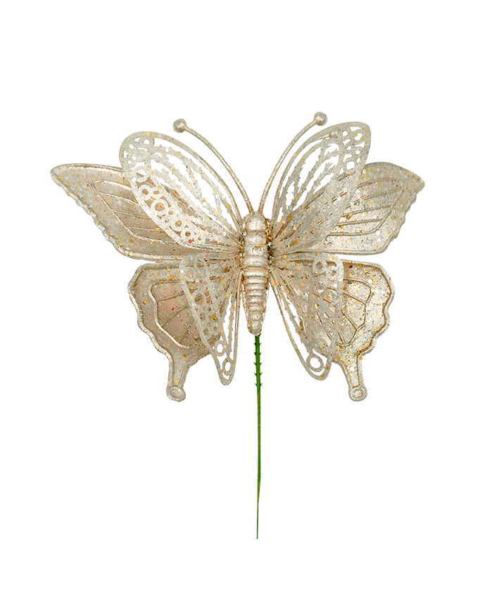 R105162 NAVIDAD MARIPOSA MET 19 CM