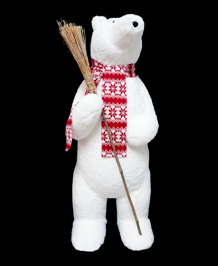 R109218-1 OSO PELUCHE CON ESCOBA 110CM