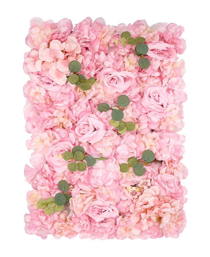 R216304-1 PANEL ROSAS HOJAS 40X60CM ROSA