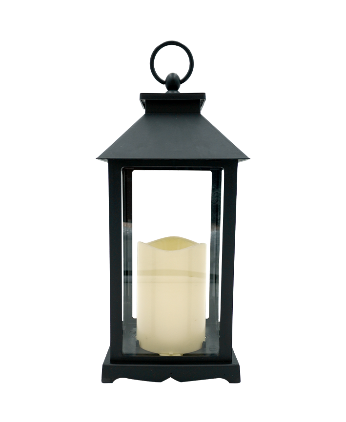 R718004 FAROL CON VELA LISO 33CM