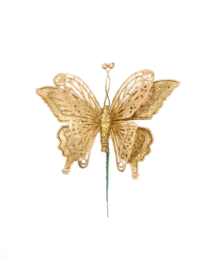 R105162 NAVIDAD MARIPOSA MET 19 CM